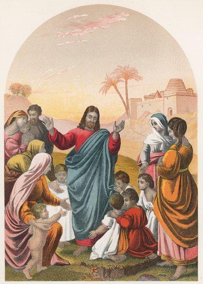 Christ Blessing Little Children by English School